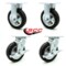 Service Caster 6 Inch Black Pneumatic Wheel Caster Swivel with Brakes and 2 Rigid SCC, 2PK SCC-100S150-PNB-TLB-2-R150-2 - alternate 5
